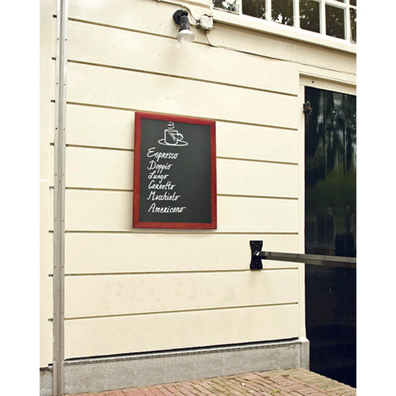 Securit® Kreidetafel mit Holzrahmen, Mahagoni, 60x80cm, Outdoor