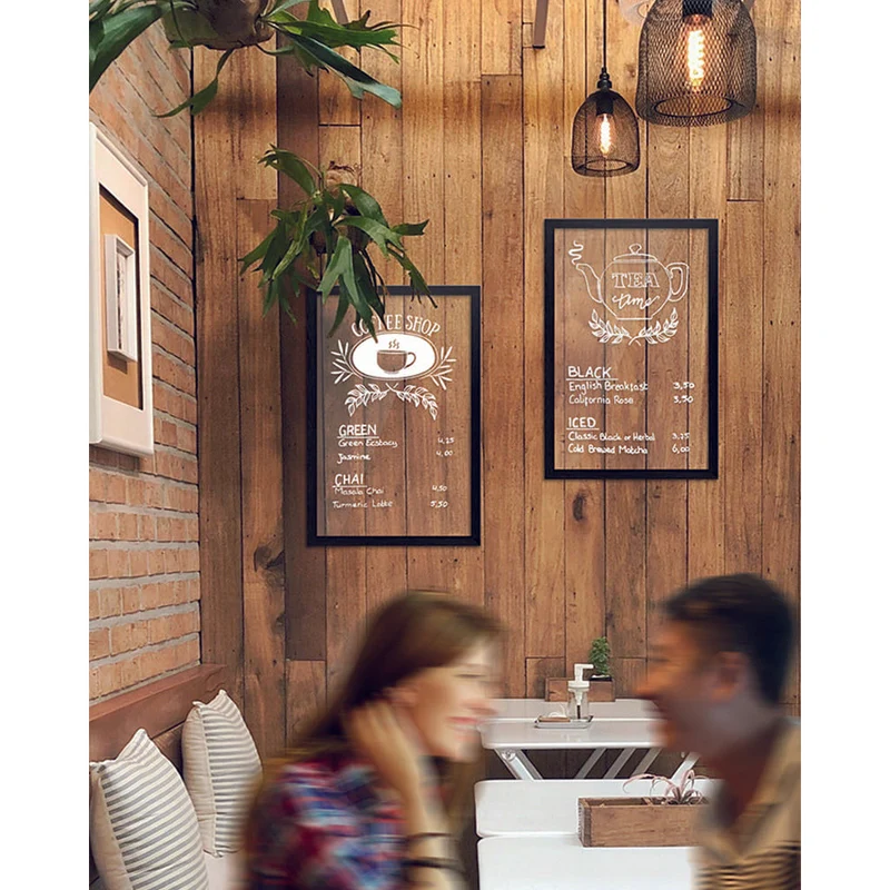 Securit® Glas Kreidetafel mit Holzrahmen, Schwarz, 40x60cm