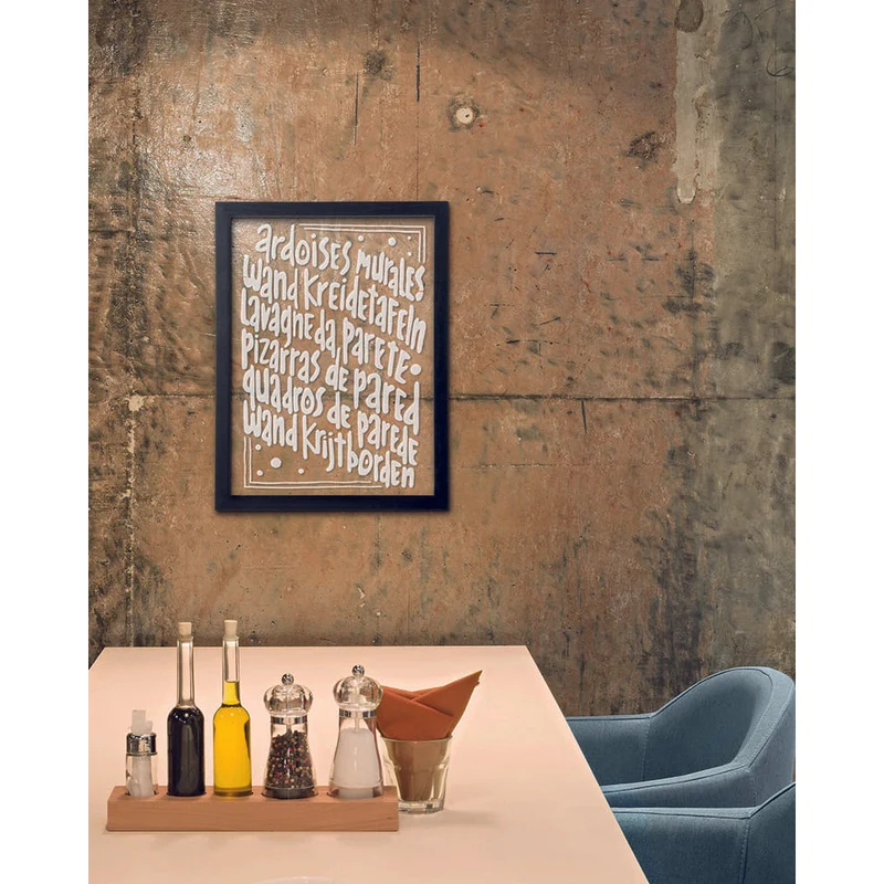 Securit® Glas Kreidetafel mit Holzrahmen, Schwarz, 30x40cm