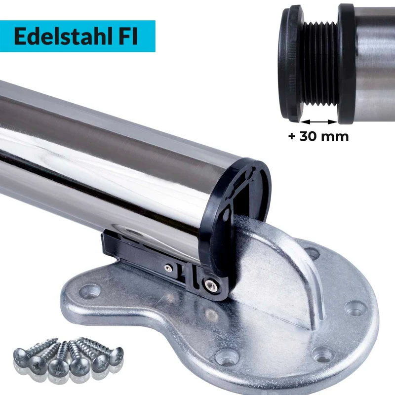 Tischbeine klappbar & höhenverstellbar in Edelstahl Optik Ø50mm