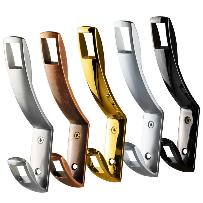 Garderobenhaken lang in Silber, Schwarz, Gold Optik, Kupfer Optik