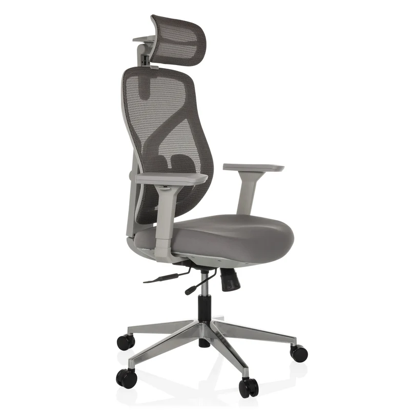 B-Ware hjh OFFICE Bürostuhl Chefsessel CASSILIS W Netzstoff grau Drehstuhl Polyester