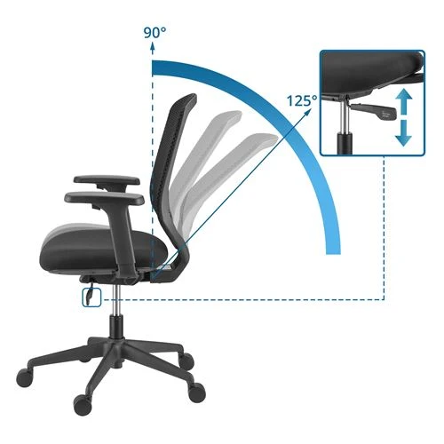 B-Ware HJH OFFICE Bürostuhl Drehstuhl Schreibtischstuhl Delvia Schwarz Armlehnen
