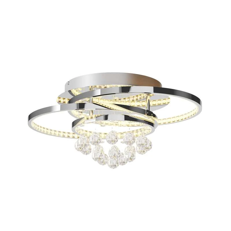 B-Ware Lucande Deckenleuchte Lampe LED Kristallleuchte Keely Kristall chromfarben 45cm