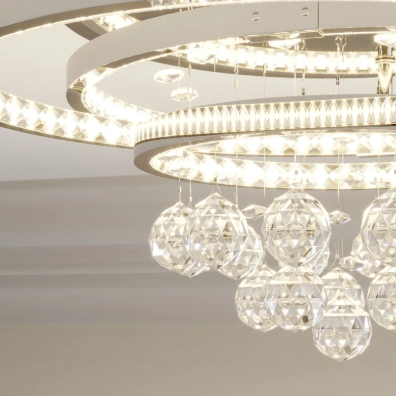 B-Ware Lucande Deckenleuchte Lampe LED Kristallleuchte Keely Kristall chromfarben 45cm