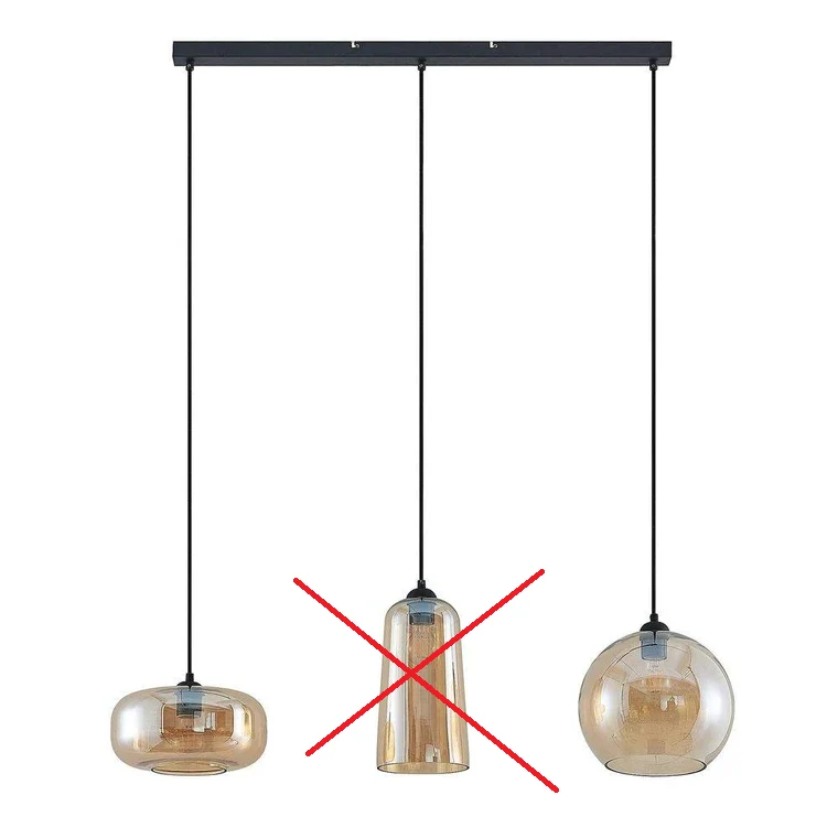 B-Ware Lucande Wilja Hängeleuchte Hängelampe Licht Lampe Leuchte E27 dreiflammig amber