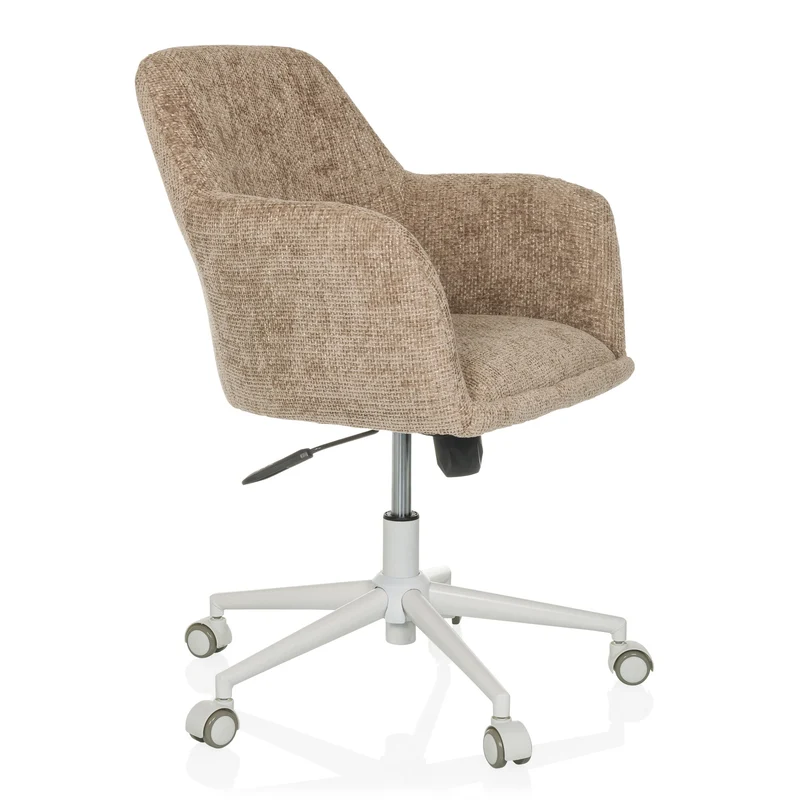 B-Ware hjh LIVING Bürostuhl Drehstuhl Home Office beige Bouclé Stoff höhenverstell649