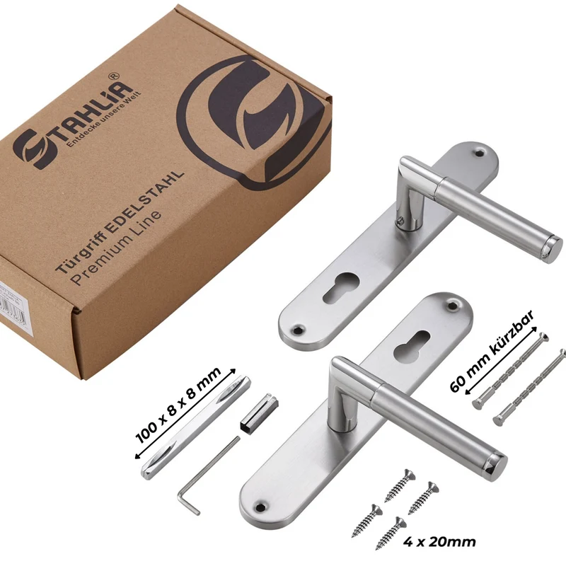 Türgriffe aus Edelstahl Renovierungsgarnitur Haustür Innentür 240x50mm ELEN