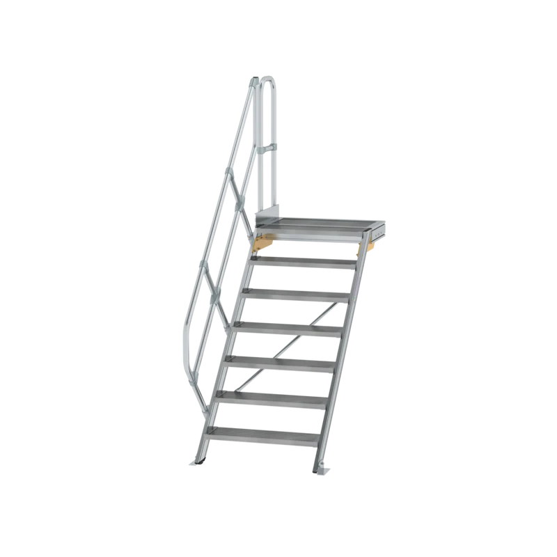 Treppe aus Metall mit Plattform 45° Stufenbreite 800 mm