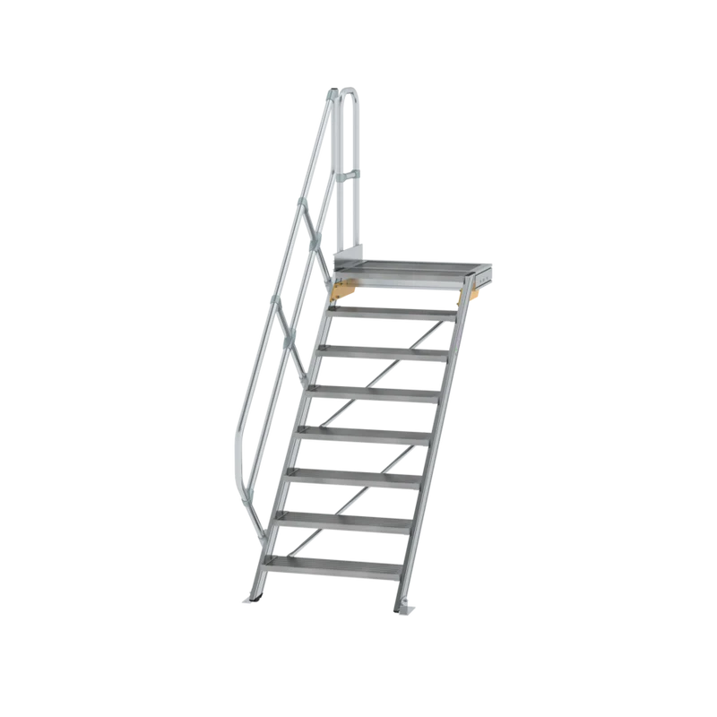 Treppe aus Metall mit Plattform 45° Stufenbreite 800 mm