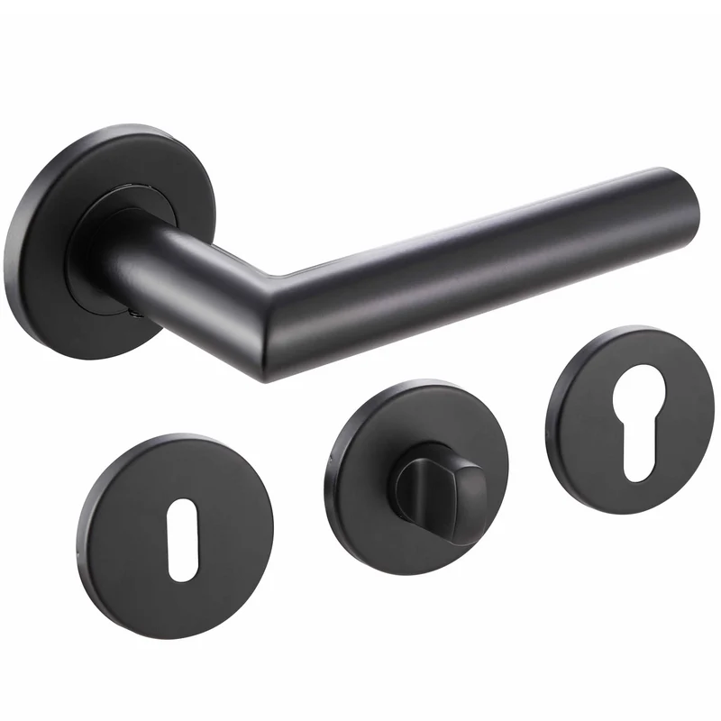 Türgriff Schwarz matt Standard aus Edelstahl Türklinken Set EMILIA
