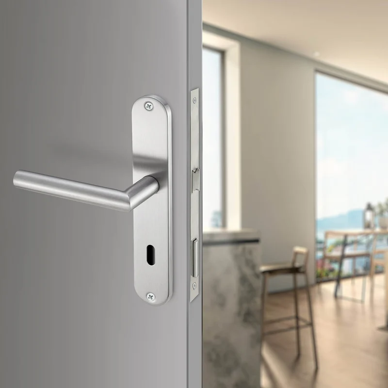 Edelstahl Türklinken Renovierungsgarnitur für Haustüren & Innentüren 240x50mm EMILIA