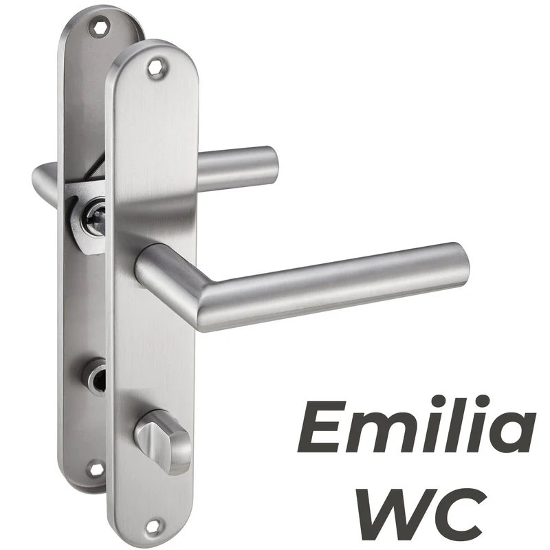 Edelstahl Türklinken Renovierungsgarnitur für Haustüren & Innentüren 240x50mm EMILIA