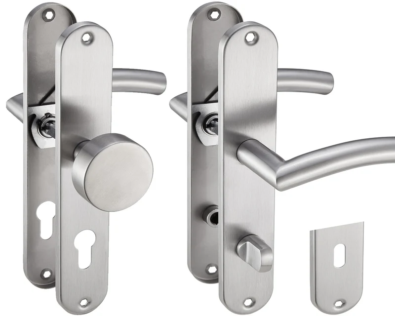 Edelstahl Türklinke für Zimmertüren Renovierungsgarnitur Set 240x50mm ELLA