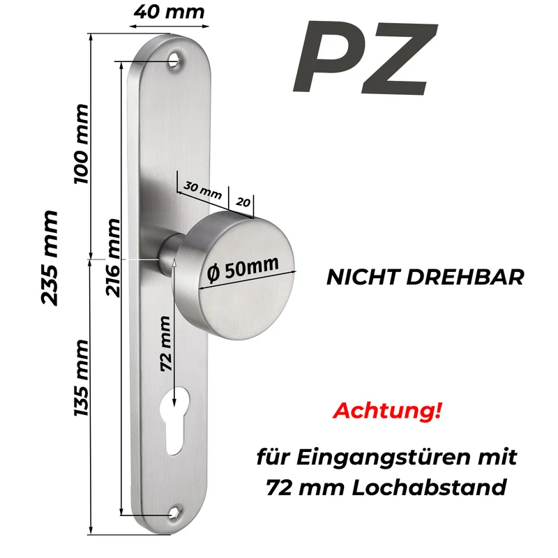 Türgriffe Standard Set aus Edelstahl Türbeschläge Langschild 235x40mm ELEN