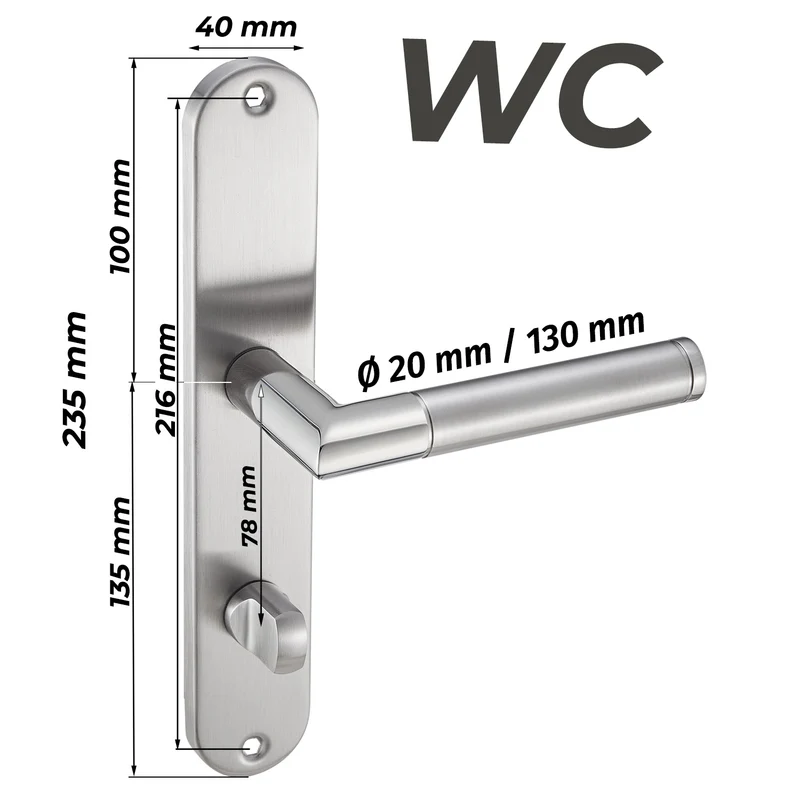 Türgriffe Standard Set aus Edelstahl Türbeschläge Langschild 235x40mm ELEN