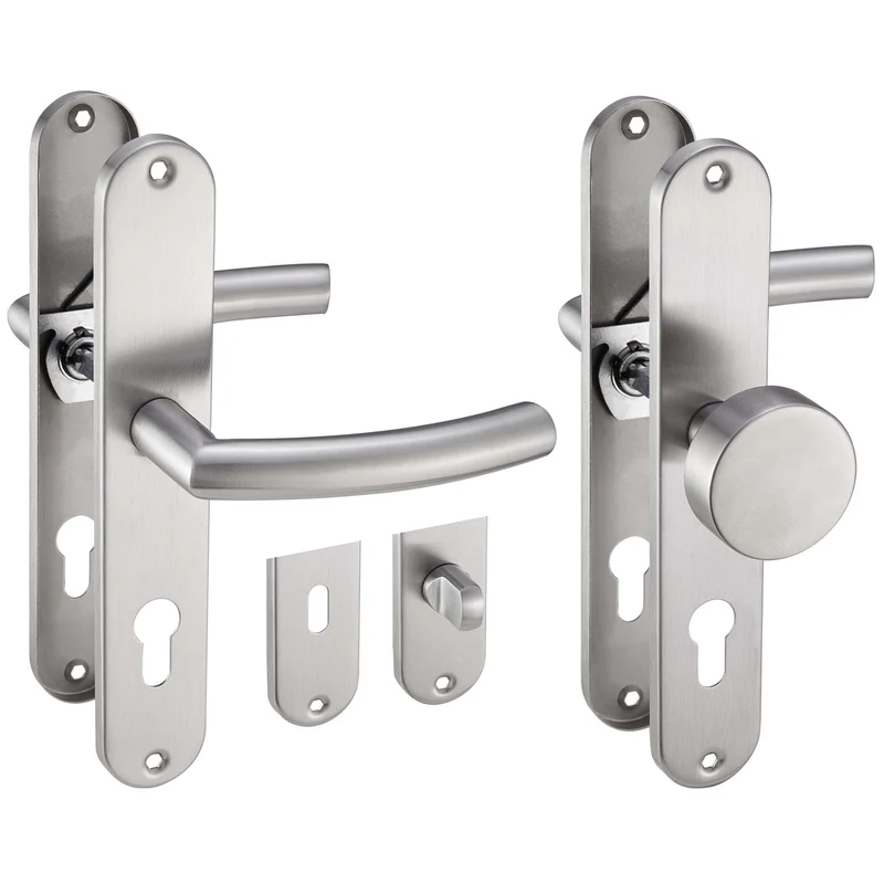 Edelstahl Türgriff Standard Set mit Bohrschablone 235x40mm LIA