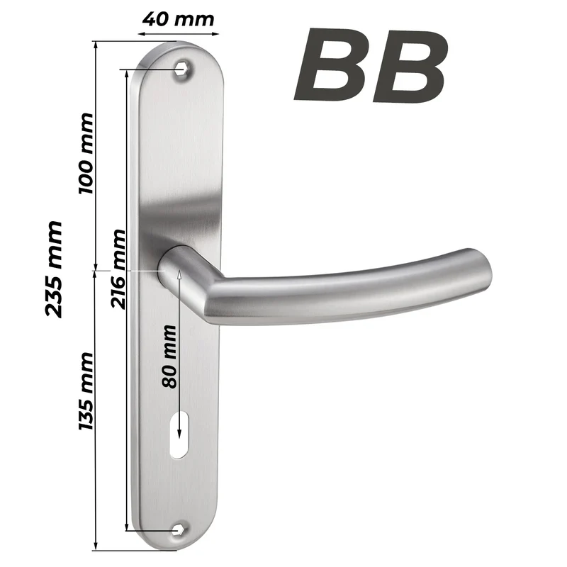 Edelstahl Türgriff Standard Set mit Bohrschablone 235x40mm LIA