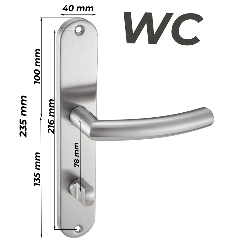 Edelstahl Türgriff Standard Set mit Bohrschablone 235x40mm LIA