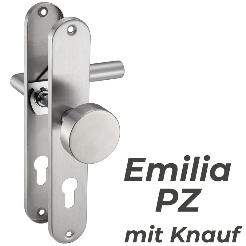 Edelstahl Türgriffe Standard Set Türknauf oder Türklinke 235x40mm EMILIA