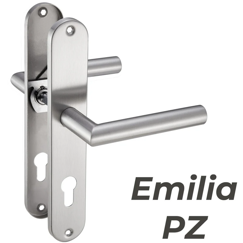 Edelstahl Türgriffe Standard Set Türknauf oder Türklinke 235x40mm EMILIA