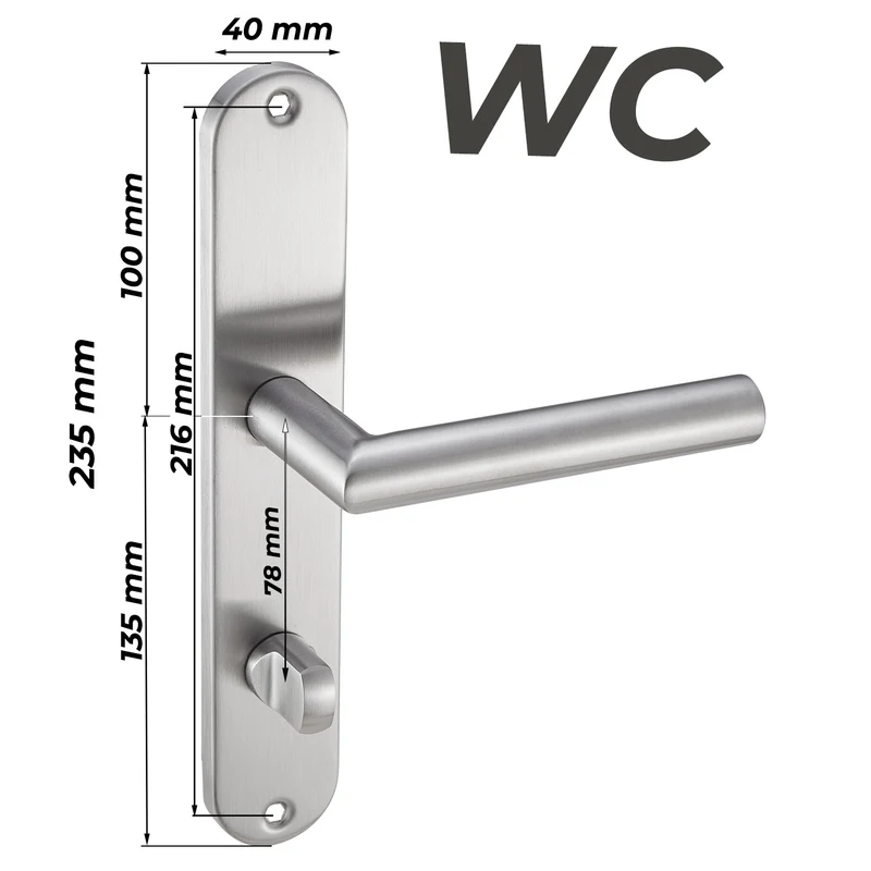Edelstahl Türgriffe Standard Set Türknauf oder Türklinke 235x40mm EMILIA