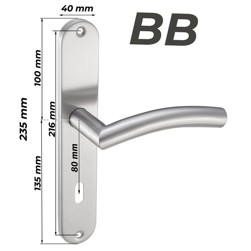 Türgriffe Standard aus Edelstahl für Haustüren & Zimmertüren 235x40mm ELLA