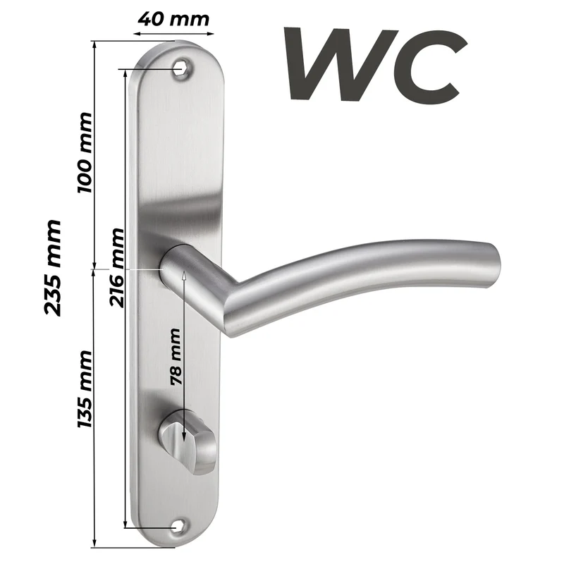 Türgriffe Standard aus Edelstahl für Haustüren & Zimmertüren 235x40mm ELLA