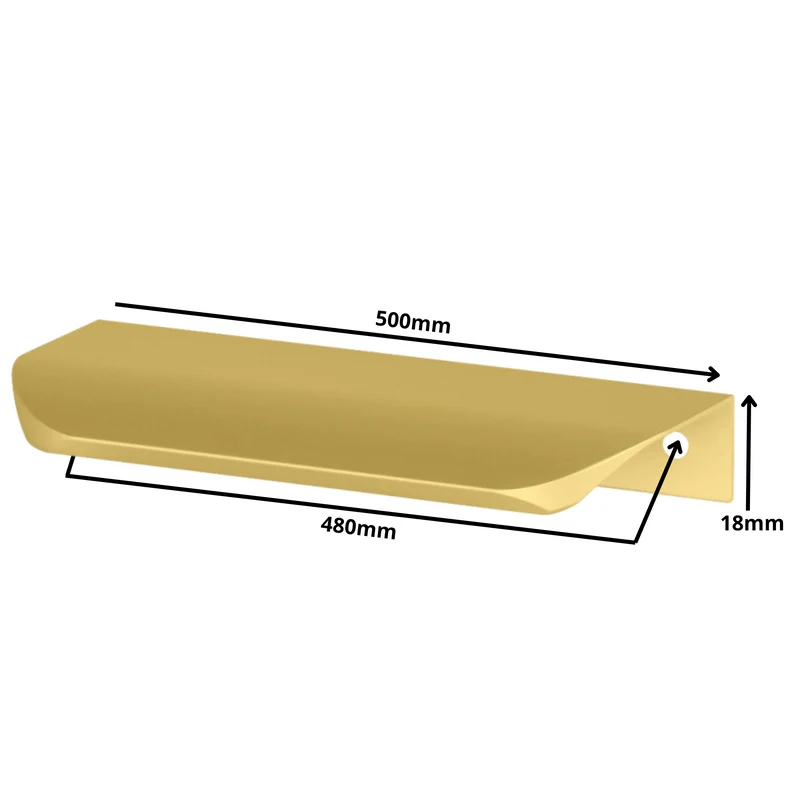 Griffleiste Kantengriff Rund 480mm (500mm Gesamtlänge) - Gold