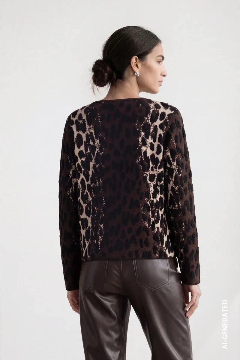 Strickpullover mit Leo-Jacquard-Muster