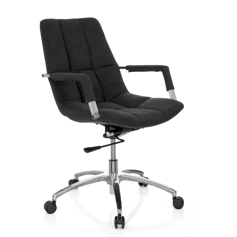 B-Ware hjh OFFICE Bürostuhl Drehstuhl SARANTO Stuhl Stoff schwarz Armlehnen Rollen