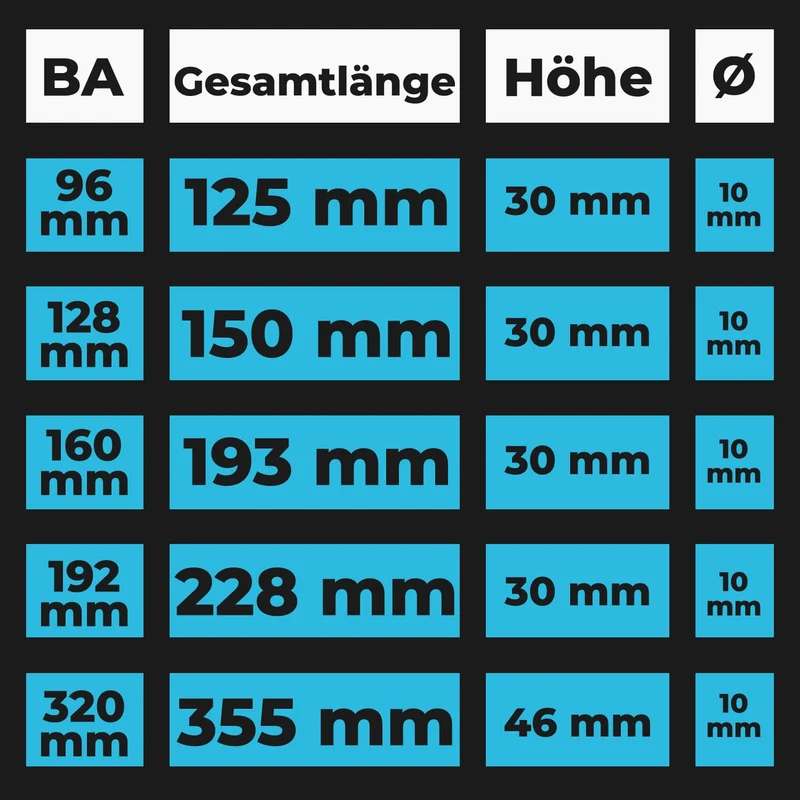 Möbelgriff aus Stahl Bogengriff Chrom Matt 10mm Durchmesser