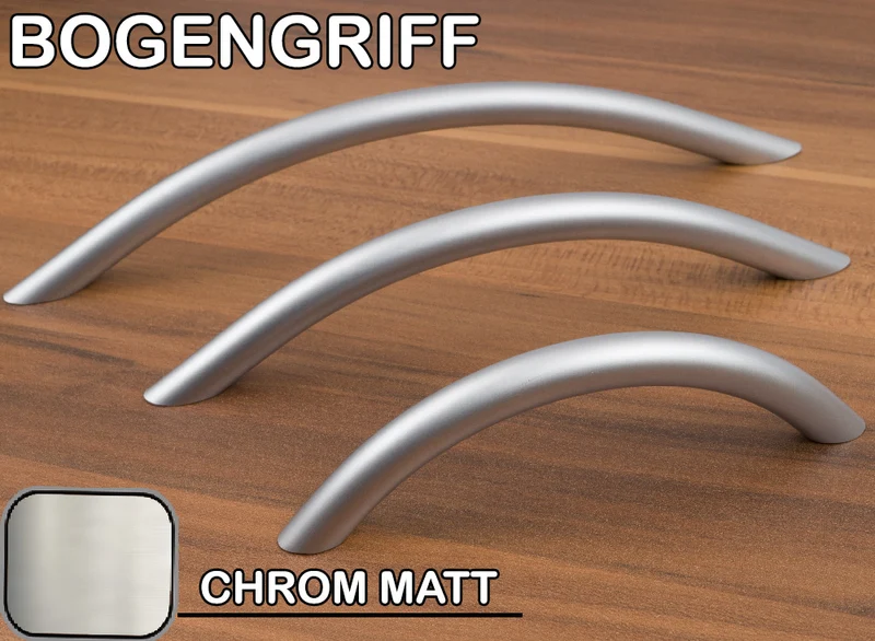 Möbelgriff aus Stahl Bogengriff Chrom Matt 10mm Durchmesser