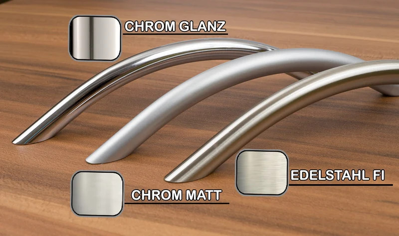 Möbelgriff Metall Bogengriff in Edelstahl Optik 10mm Durchmesser