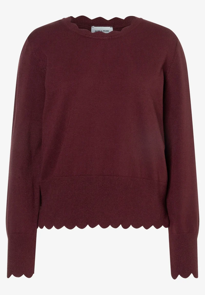 Pullover With Detail Edge, pomegranate red