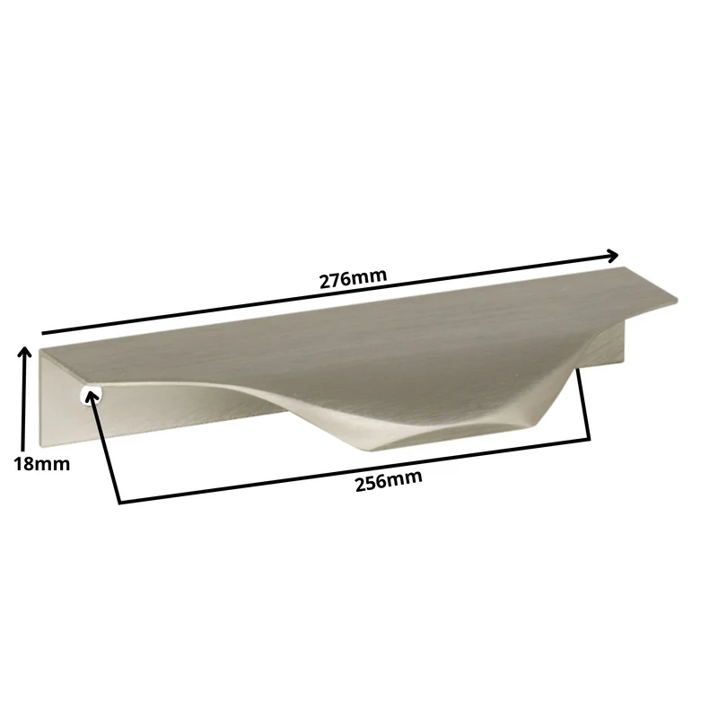 Edge Grip Rundprofil-Griff 256mm (276mm Gesamtlänge) - Gebürsteter Edelstahl