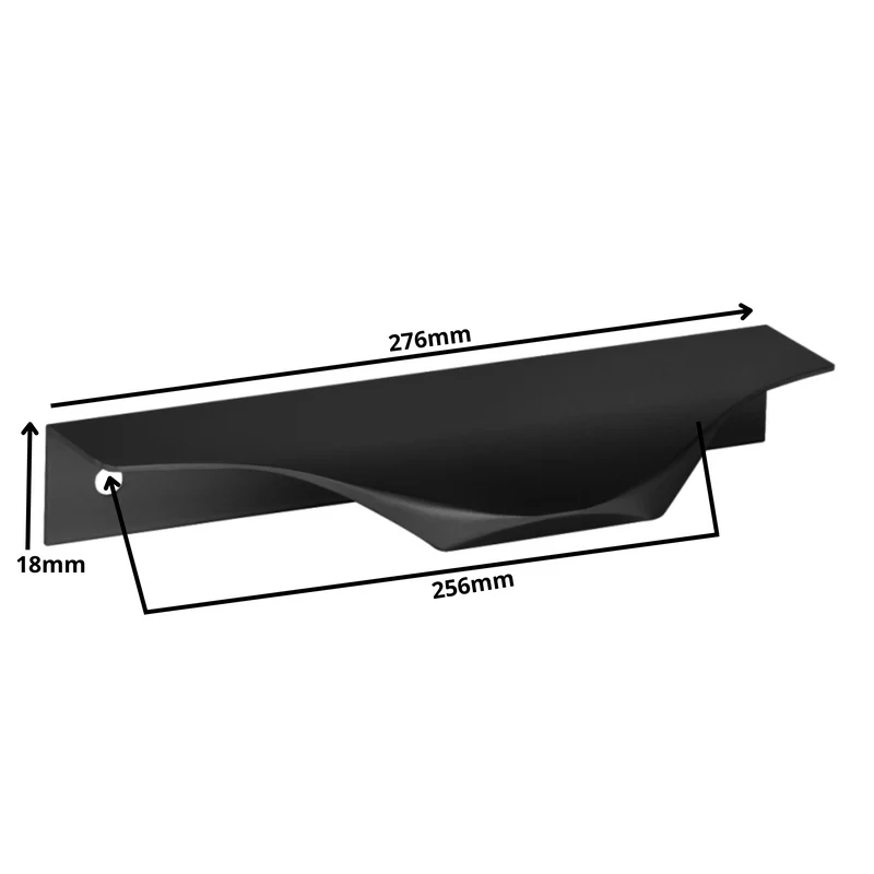 Edge Grip Rundprofil-Griff 256mm (276mm Gesamtlänge) - Schwarz Matt