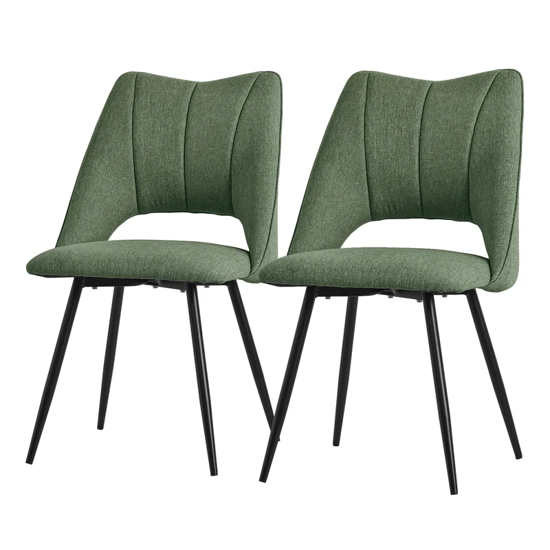 Esszimmerstuhl 2er Set Grün gepolstert inkl. Montagematerial Polsterstuhl Küchenstuhl ML-Design