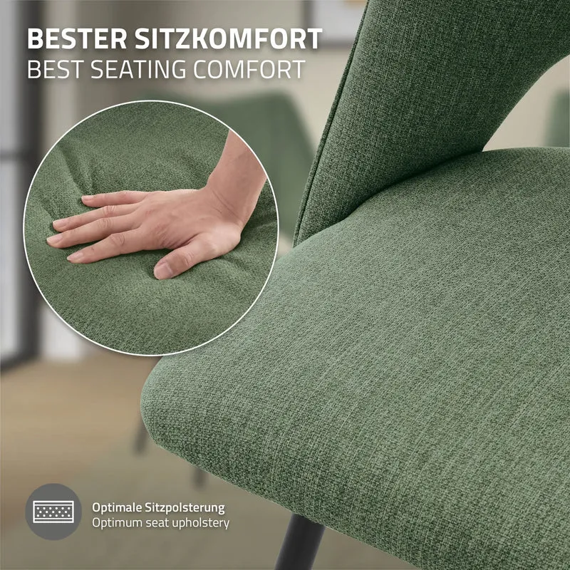 Esszimmerstuhl 4er Set Grün gepolstert inkl. Montagematerial Polsterstuhl Küchenstuhl ML-Design