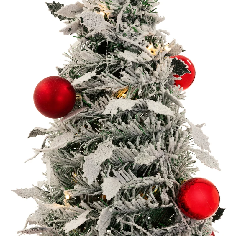 ECD Germany | Künstlicher Pop-Up-Weihnachtsbaum 180 cm, Tannenbaum mit Deko & Beleuctung, Dekobaum faltbar, Christbaum inkl. LED Lichterkette