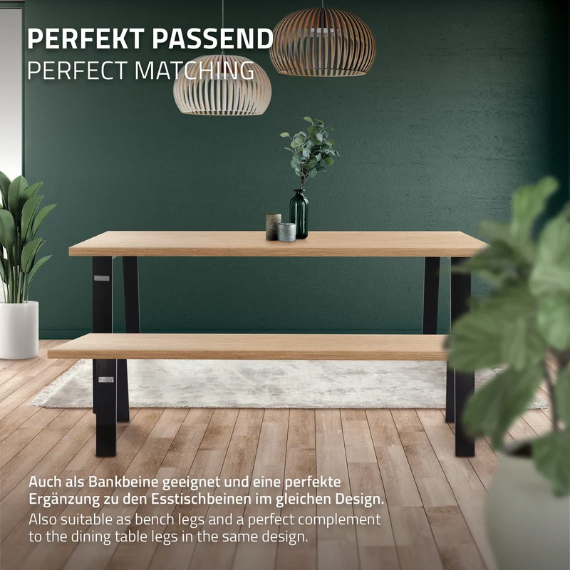 Tischbeine Tischgestell Trapez-Loft-Design aus Stahl ML-Design