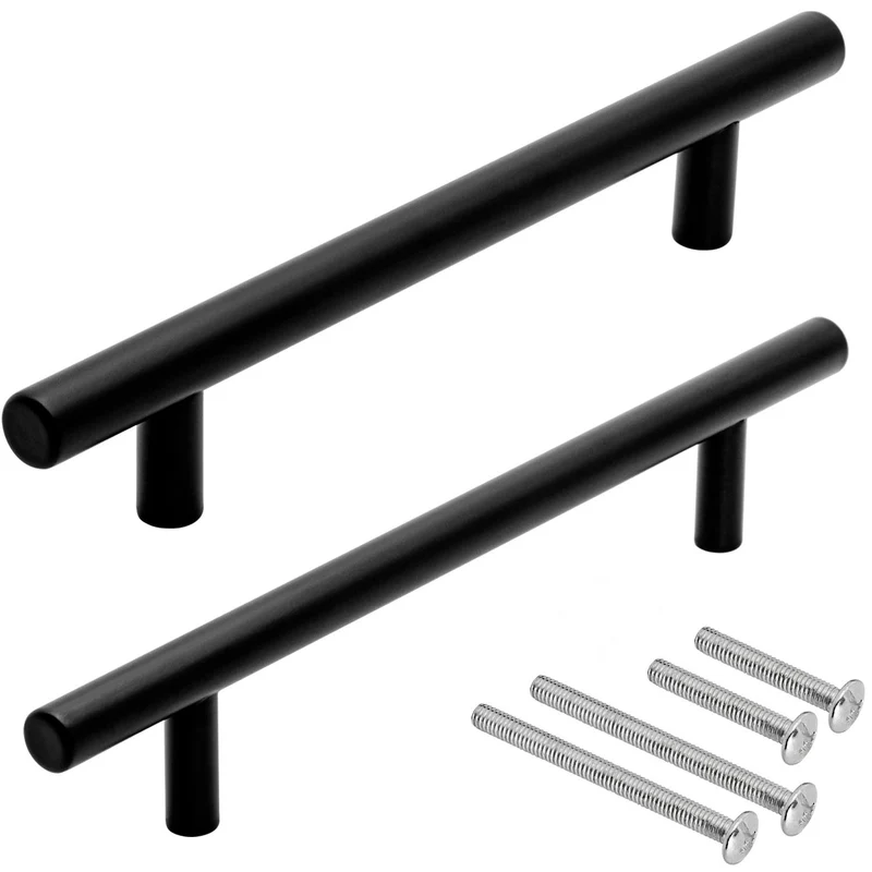 Möbelgriff Edelstahl Schwarz matt Stangengriff 10mm & 12mm Durchmesser