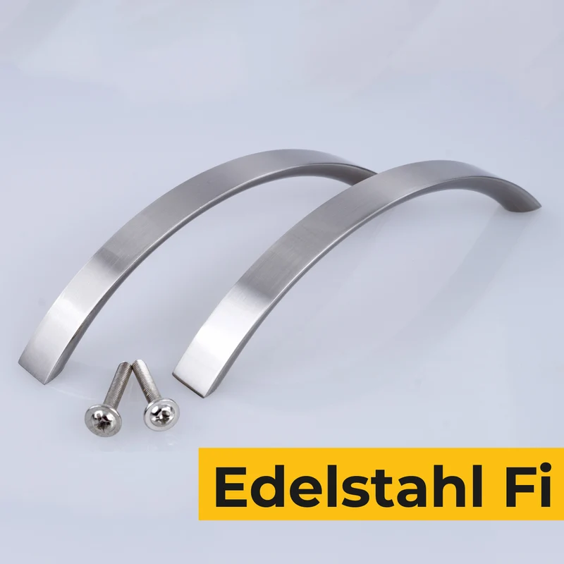 Möbelgriff Metall in Edelstahl FI, Messing Optik, Chrom Matt & Glanz