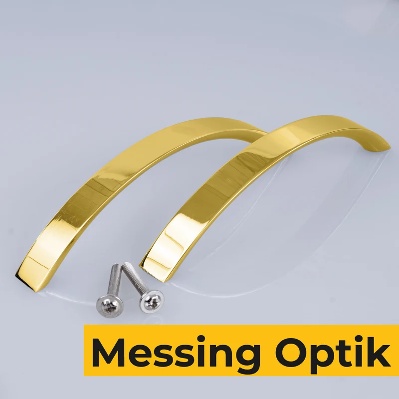 Möbelgriff Metall in Edelstahl FI, Messing Optik, Chrom Matt & Glanz