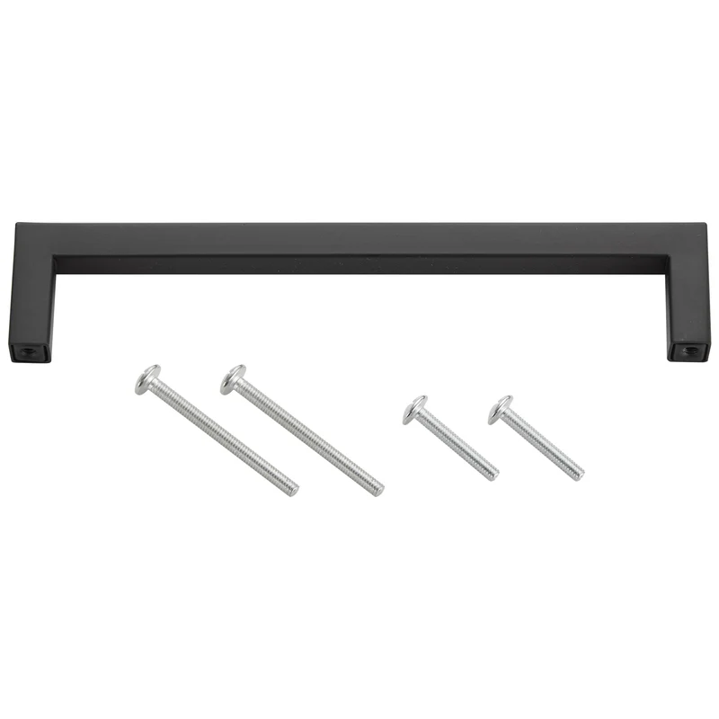 Möbelgriff Edelstahl quadratisch Schwarz matt mit Profil 10x10mm