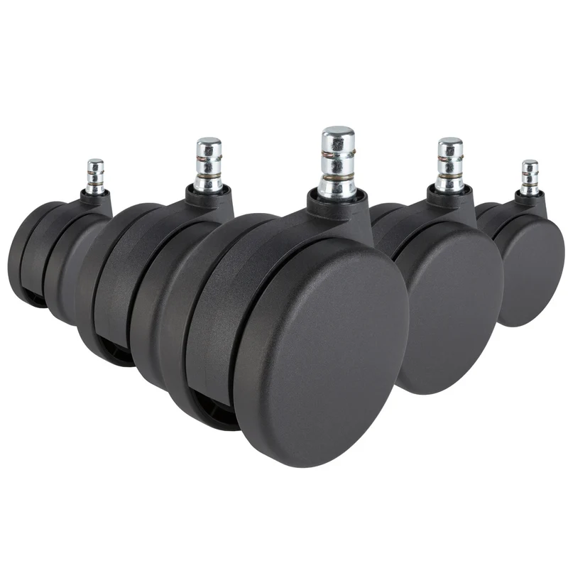 B-Ware hjh OFFICE Teppichrollen Rollen Büro Stuhlrollen 5er Schwarz 11mm Teppich