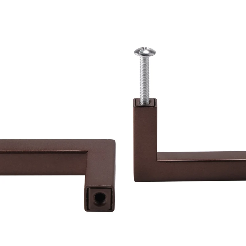 Möbelgriff aus Edelstahl quadratisch Braun 10x10mm Profil