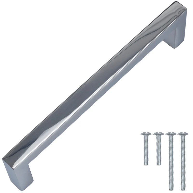 Möbelgriff aus Edelstahl quadratisch hochglanzpoliert Profil 10x10mm