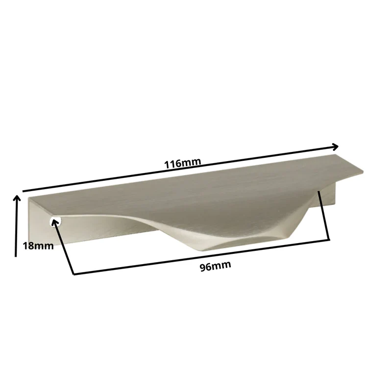 Edge Grip Rundprofil-Griff 96mm (116mm Gesamtlänge) - Gebürsteter Edelstahl