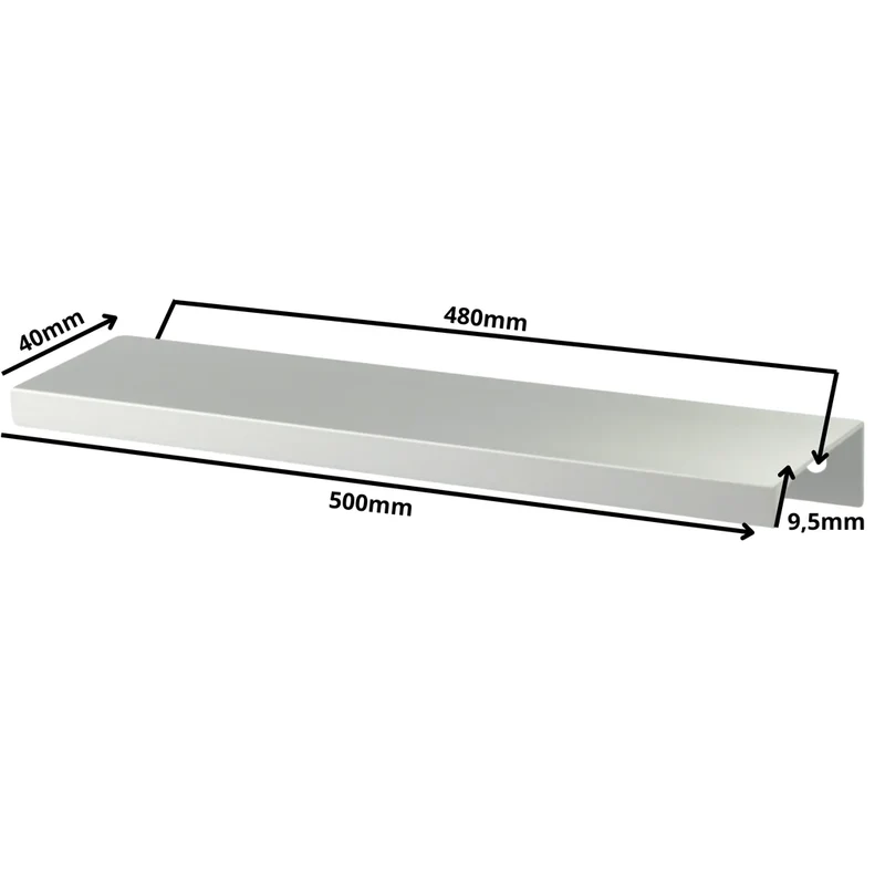 Edge Grip Rundprofil-Griff 480mm (500mm Gesamtlänge) - Aluminium